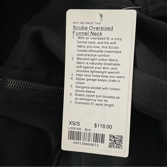 NWT Lululemon Scuba Oversized Funnel Neck Shirt Black Size XS/S - Picture 6 of 11